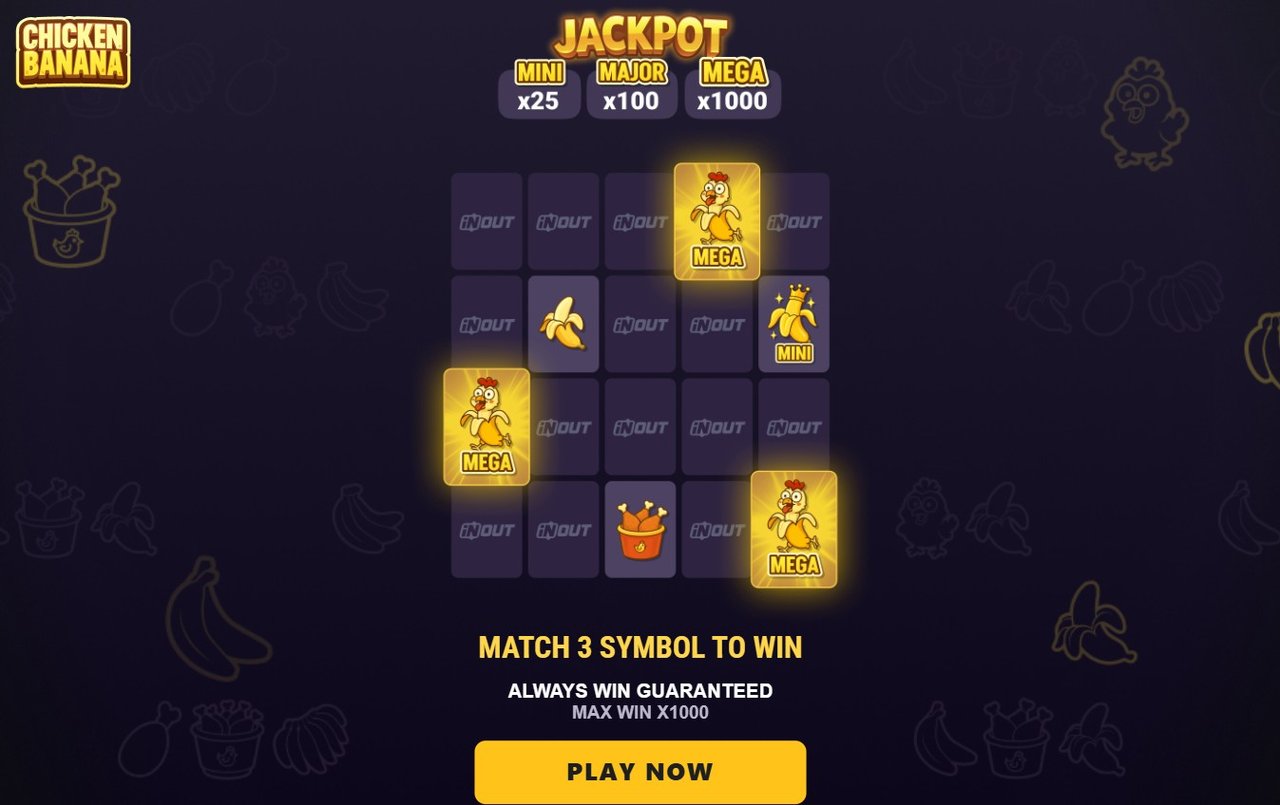 Chicken Banana Screenshot 3 - Jackpot-Anzeige mit Mini-, Major- und Mega-Multiplikatoren
