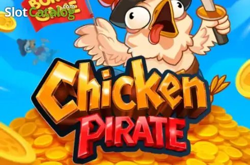 Chicken Pirate Screenshot 1 - Promo-Artwork mit dem Piratenhuhn auf einem Haufen Goldmünzen