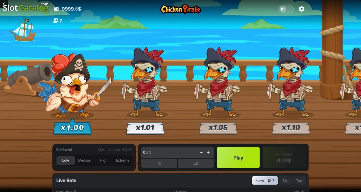 Chicken Pirate Screenshot 2 - Crash-Modus mit Bonus Hit und Multiplikatoren x1.26 und x1.33