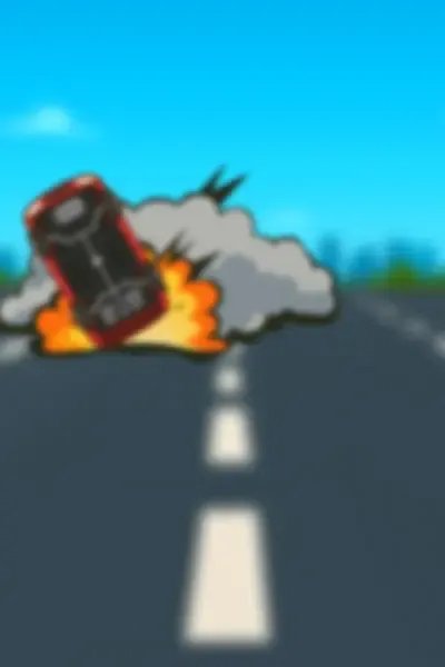 Chicken Route Screenshot 2 – Spielgrafik der Straßenszene
