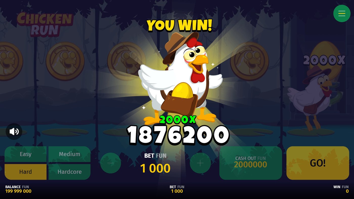 Chicken Run Screenshot 1 – Gewinnmoment mit hohem Multiplikator