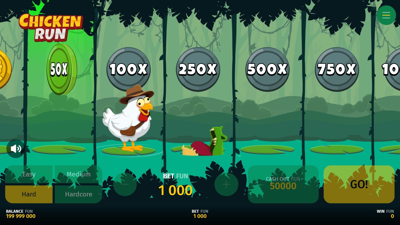 Chicken Run Screenshot 2 – Sumpf-Theme mit Seerosenblättern