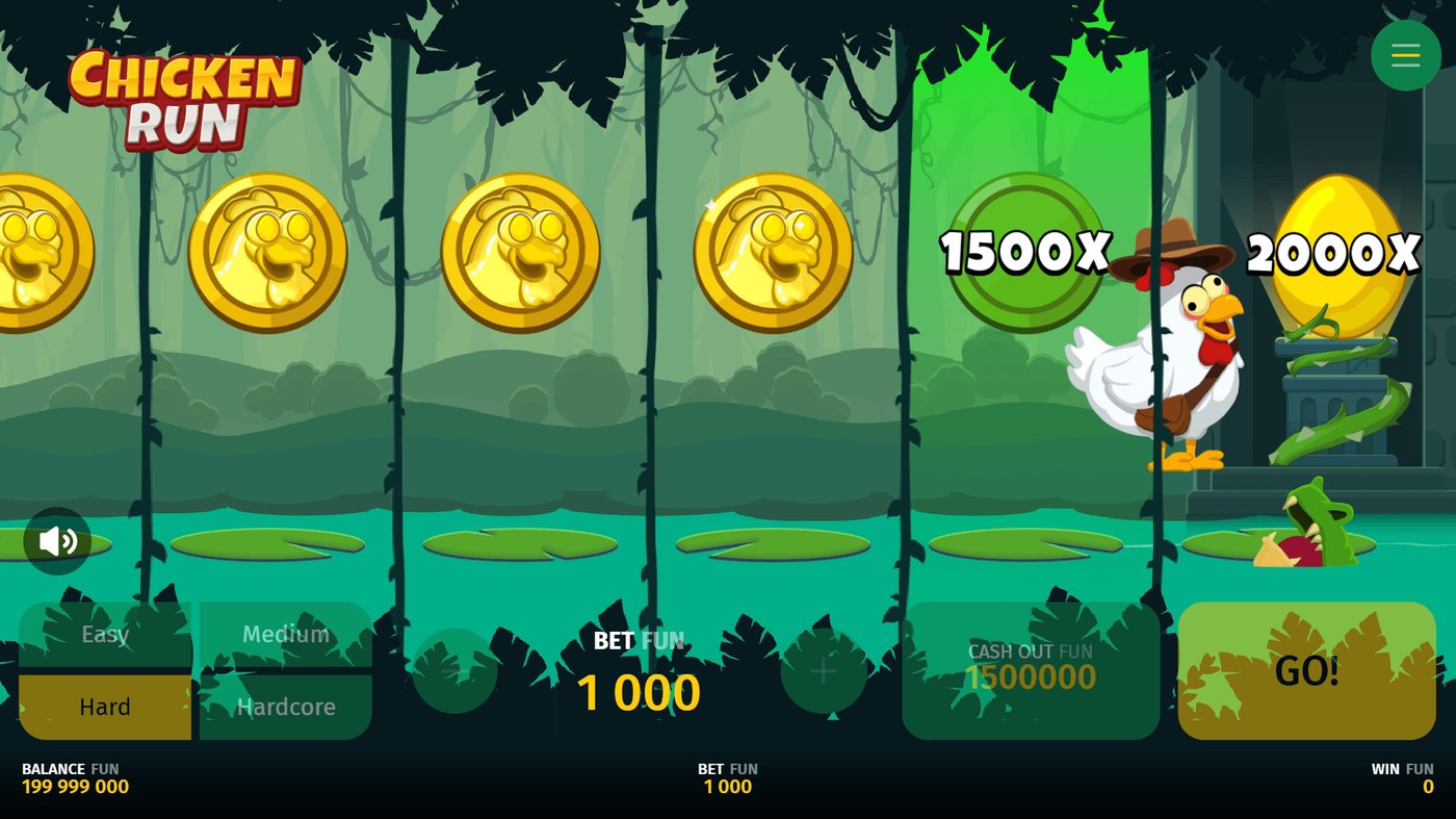 Chicken Run Screenshot 4 – Risikostufen-Auswahl