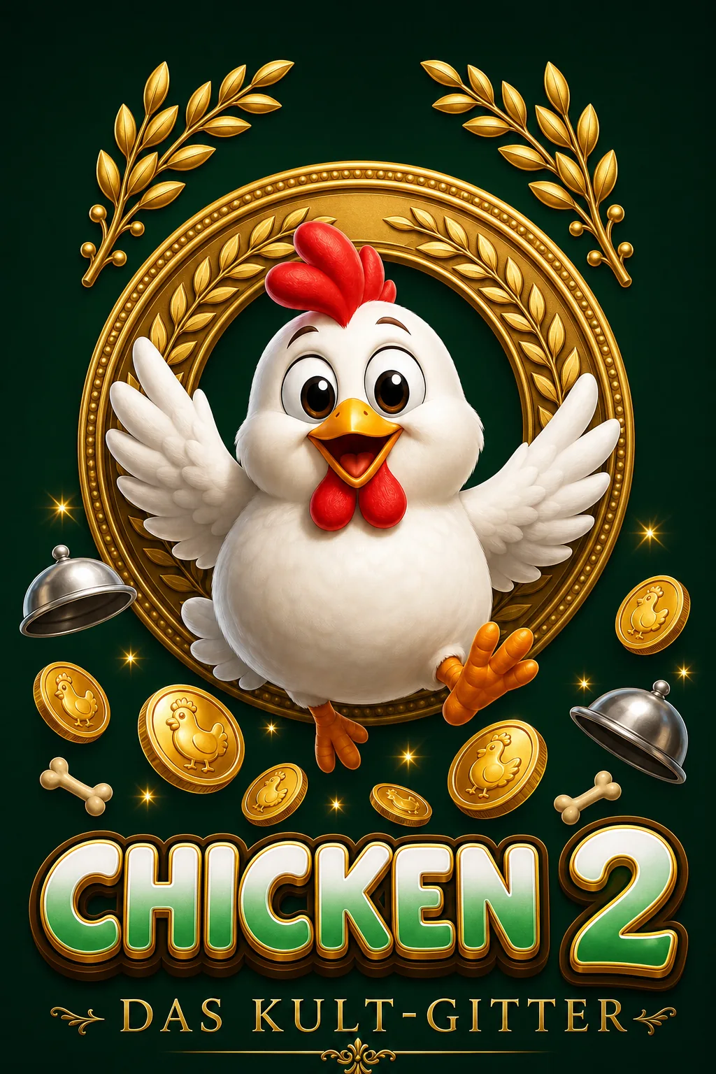 Chicken 2 Maskottchen-Illustration - Chicken-Game.com.de