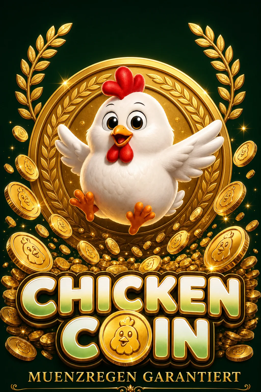 Chicken Coin Maskottchen-Illustration - Chicken-Game.com.de