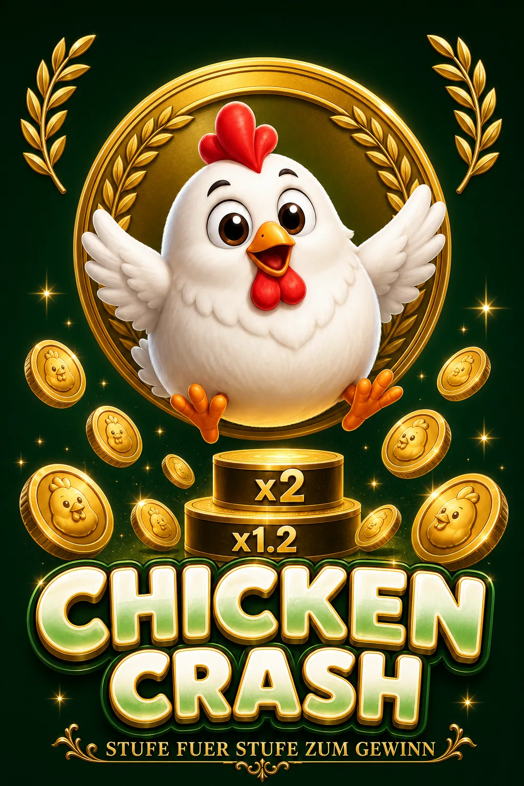 Chicken Crash Maskottchen-Illustration - Chicken-Game.com.de