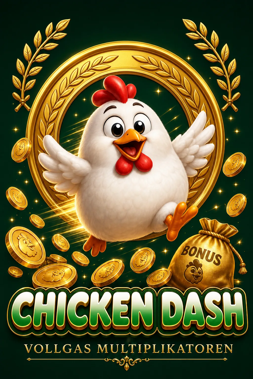 Chicken Dash Maskottchen-Illustration - Chicken-Game.com.de