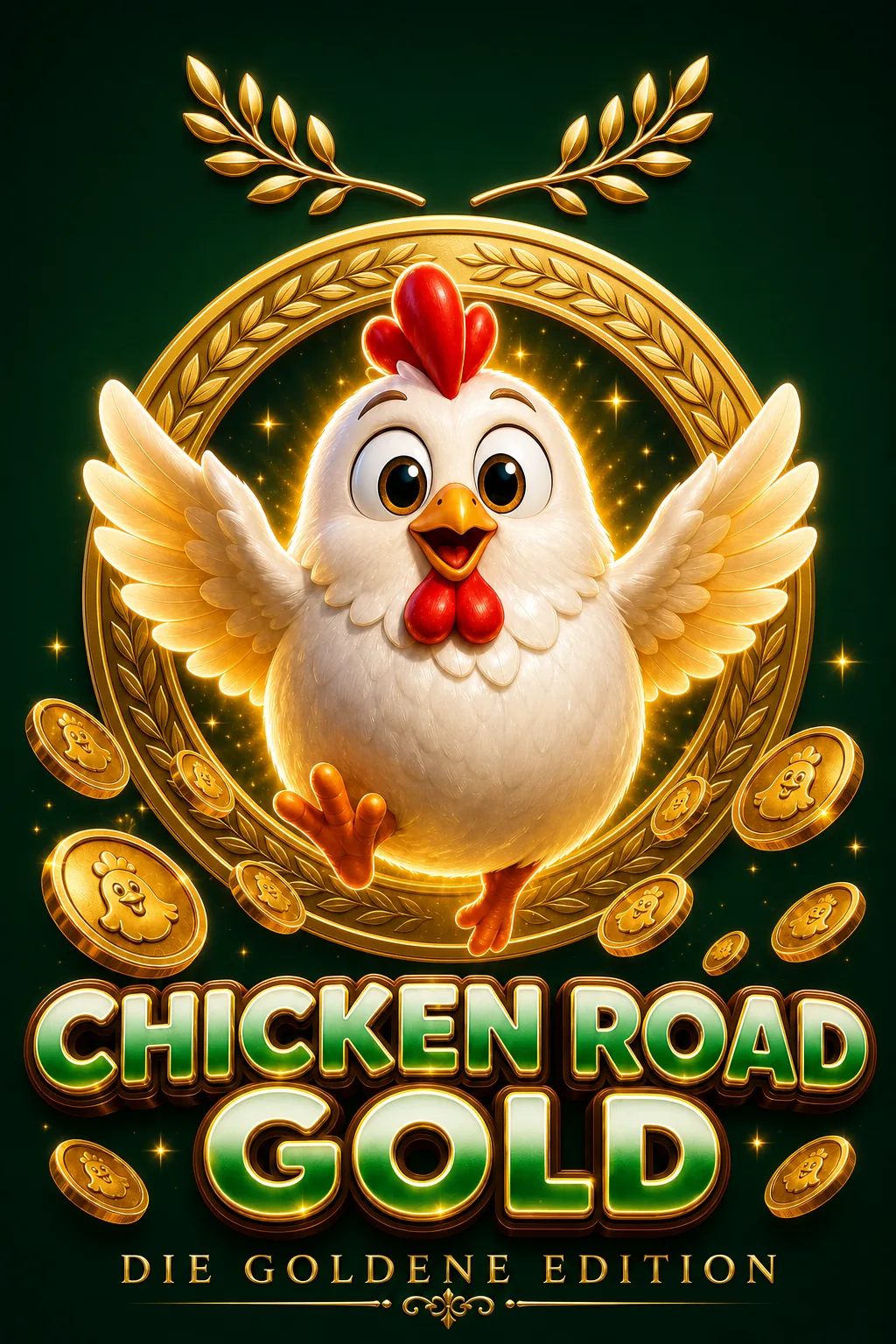 Chicken Road Gold Maskottchen-Illustration - Chicken-Game.com.de
