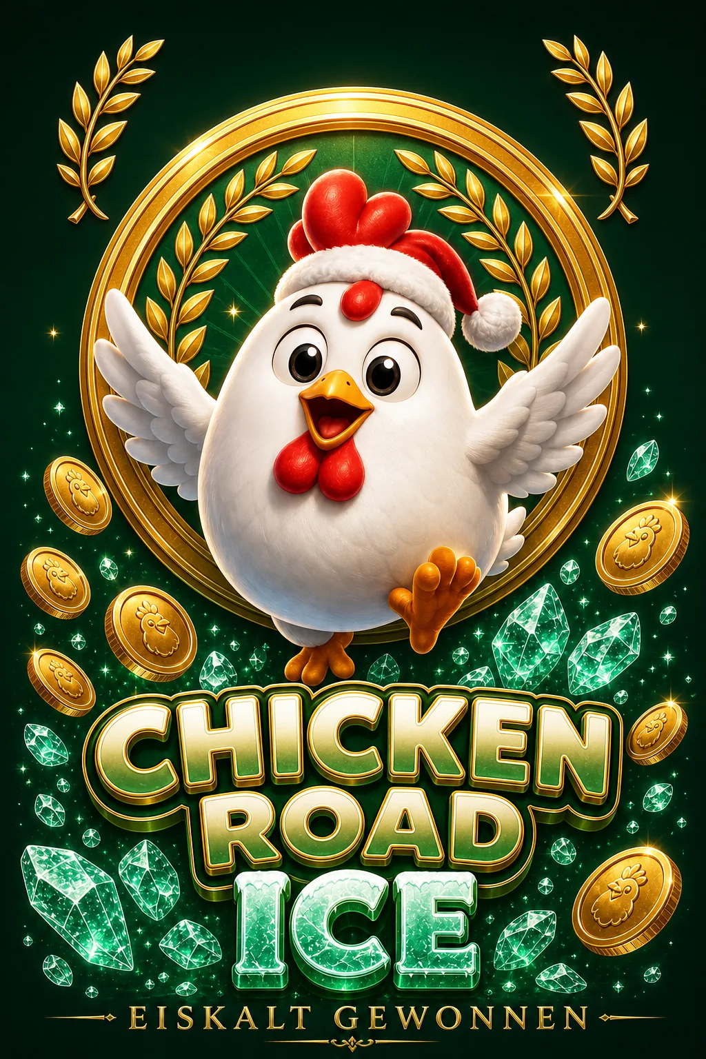 Chicken Road Ice Maskottchen-Illustration - Chicken-Game.com.de