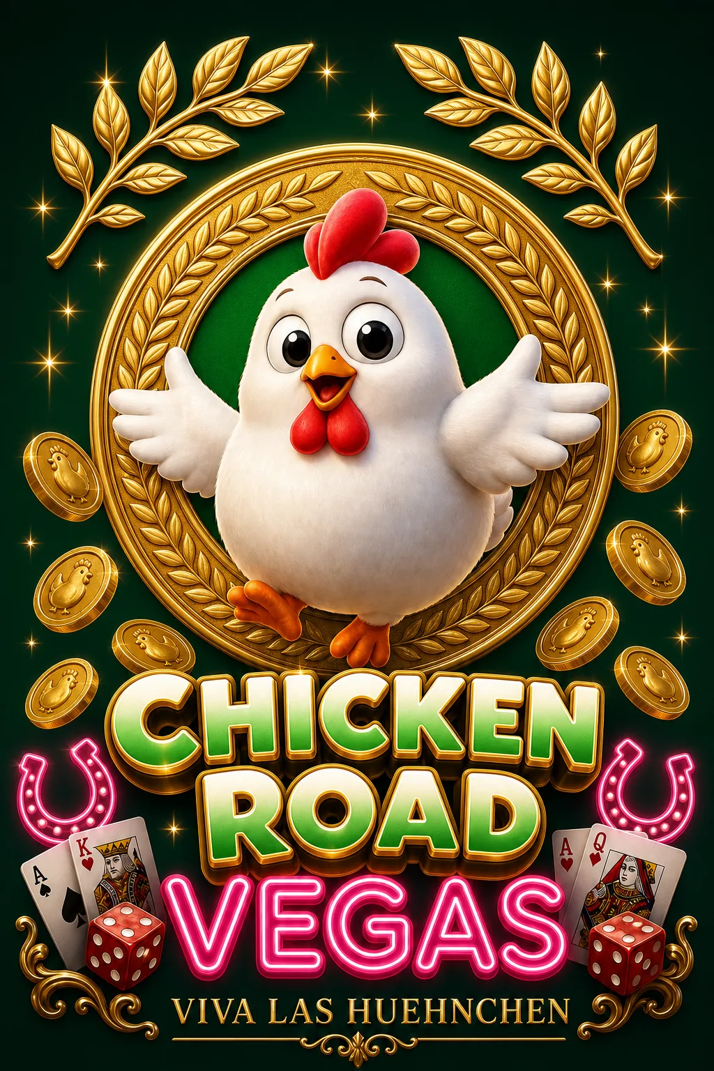Chicken Road Vegas Maskottchen-Illustration - Chicken-Game.com.de