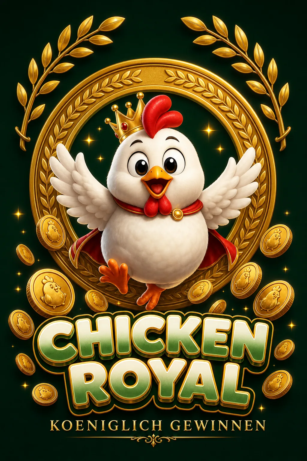 Chicken Royal Maskottchen-Illustration - Chicken-Game.com.de
