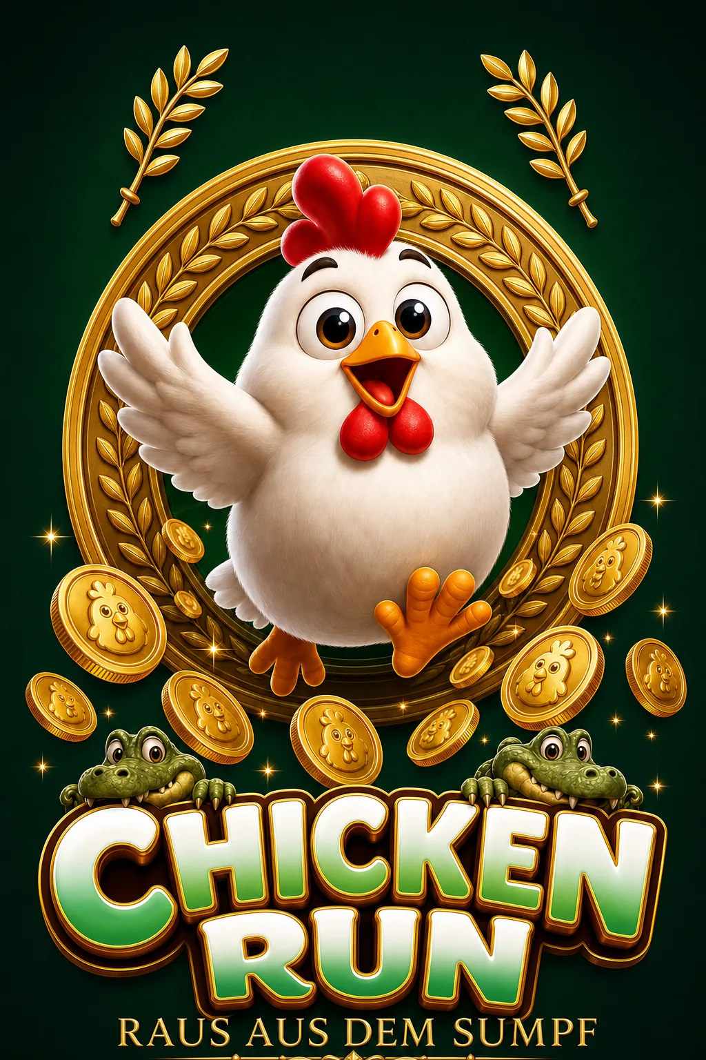 Chicken Run Maskottchen-Illustration - Chicken-Game.com.de