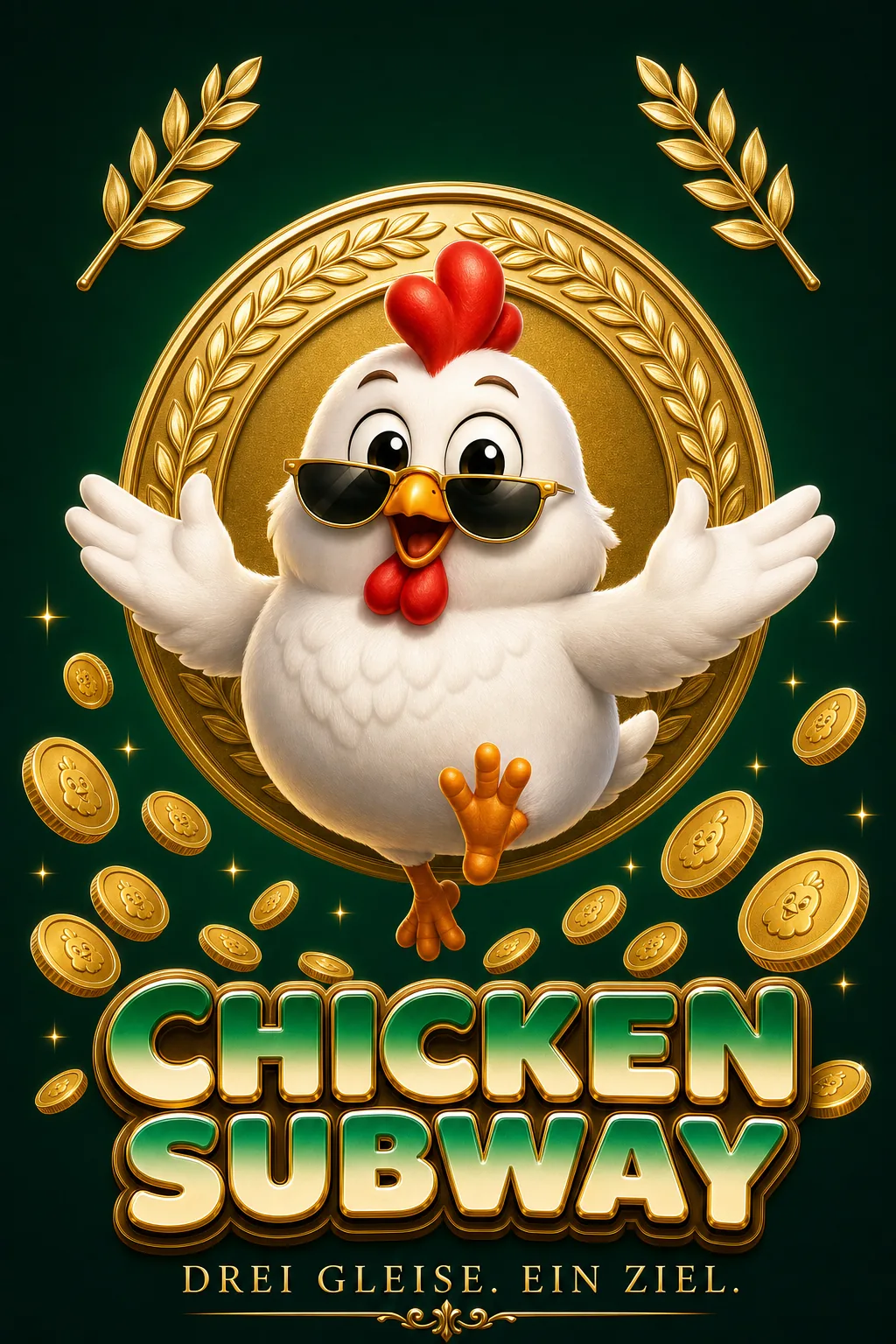 Chicken Subway Maskottchen-Illustration - Chicken-Game.com.de