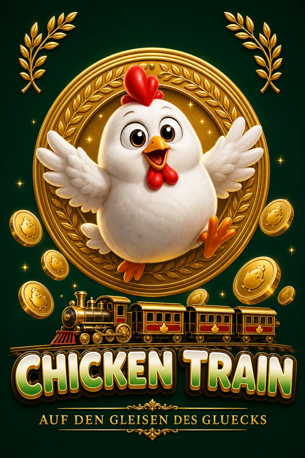 Chicken vs Train Maskottchen-Illustration - Chicken-Game.com.de