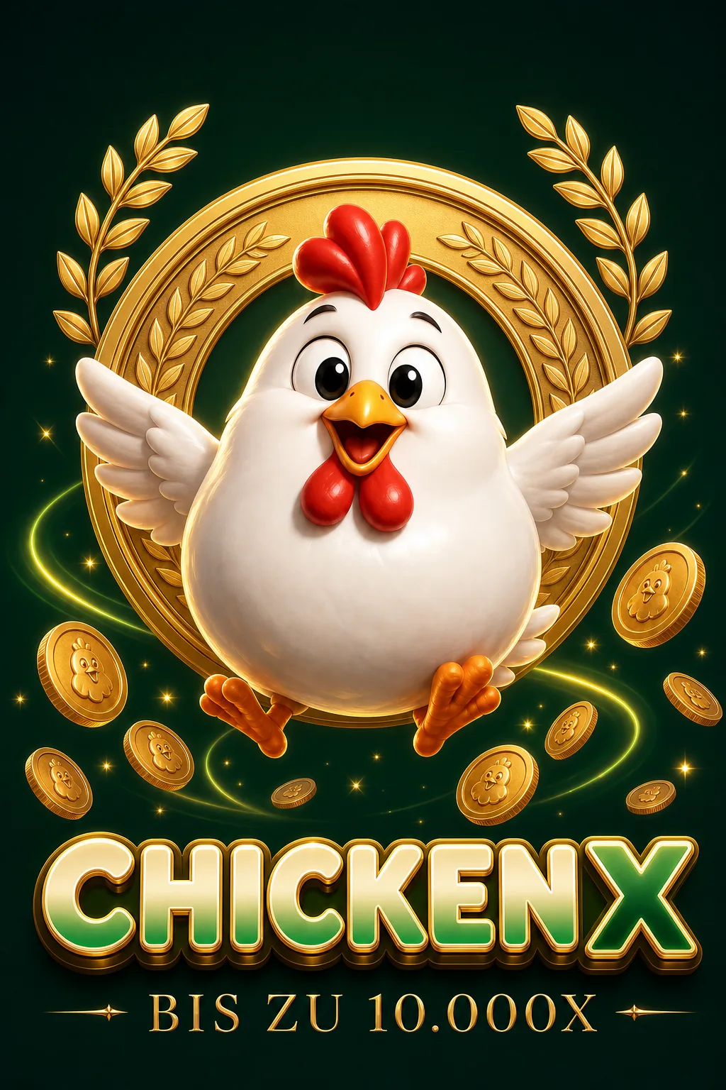 Chicken X Maskottchen-Illustration - Chicken-Game.com.de