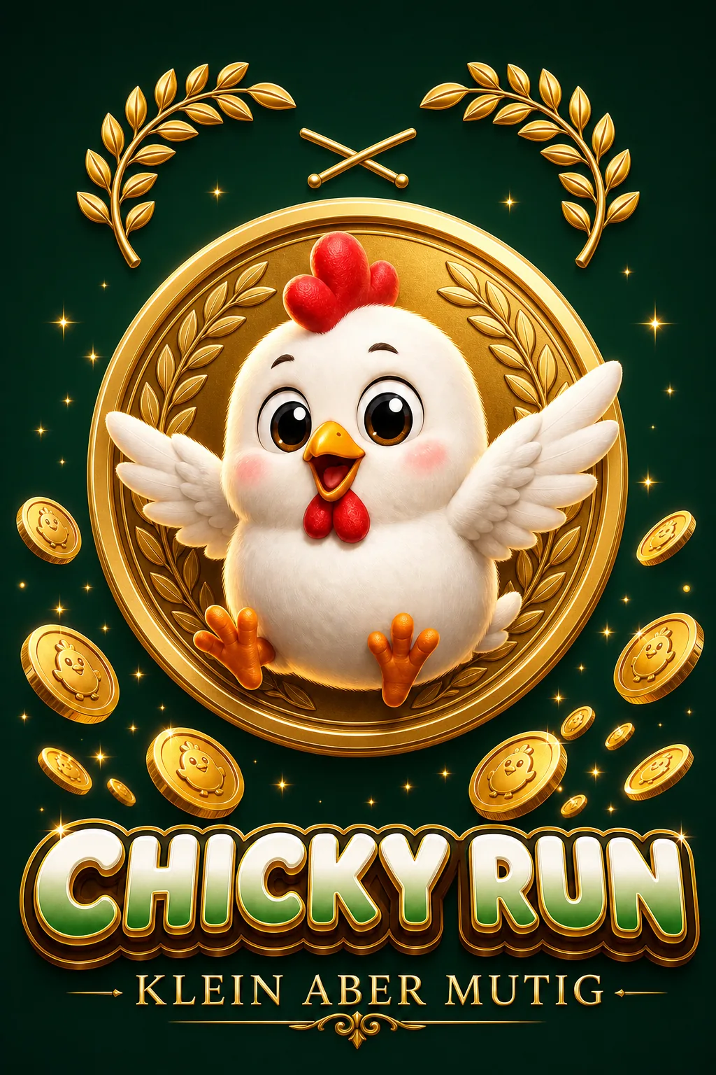 Chicky Run Maskottchen-Illustration - Chicken-Game.com.de