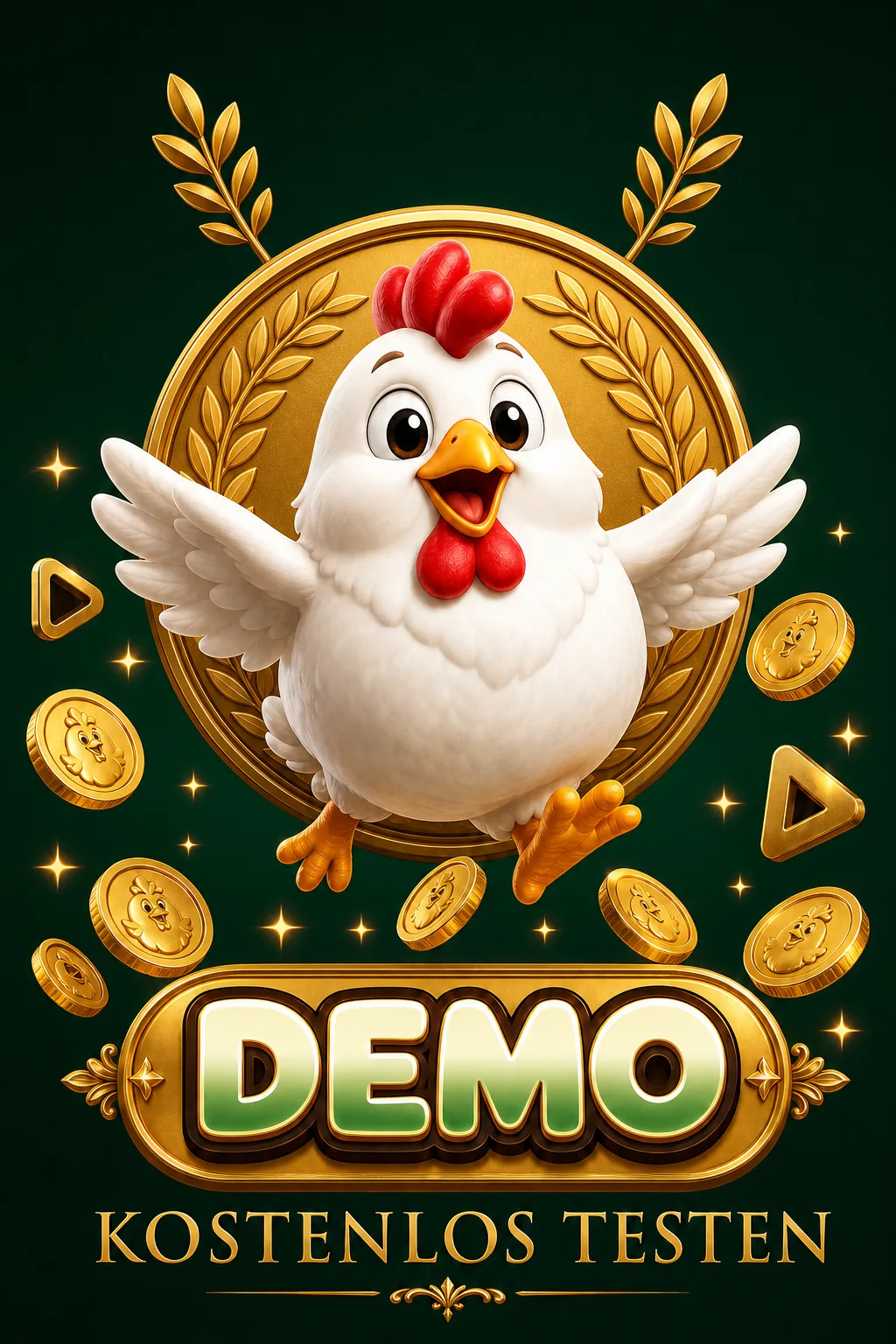Demo Hero Maskottchen-Illustration - Chicken-Game.com.de