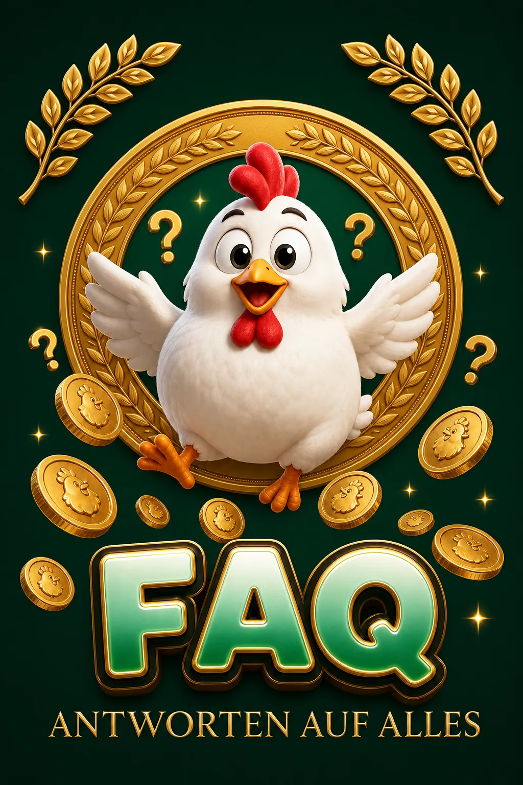 Faq Hero Maskottchen-Illustration - Chicken-Game.com.de