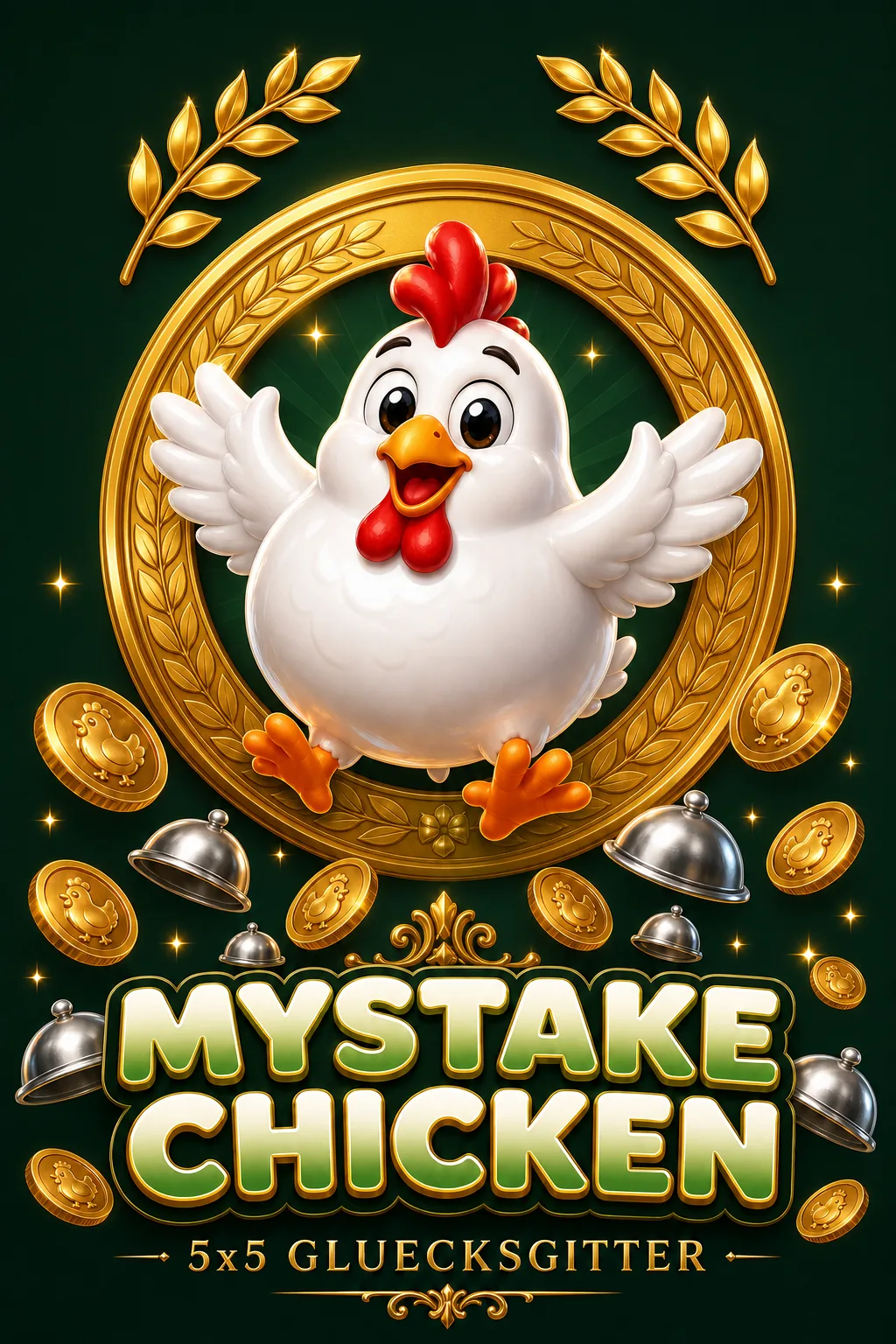 Mystake Chicken Maskottchen-Illustration - Chicken-Game.com.de