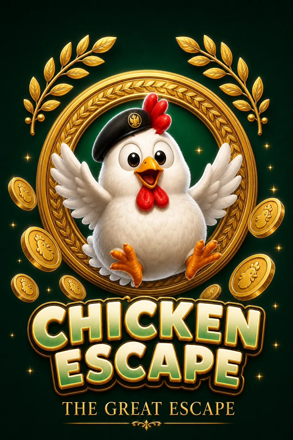 The Great Chicken Escape Maskottchen-Illustration - Chicken-Game.com.de