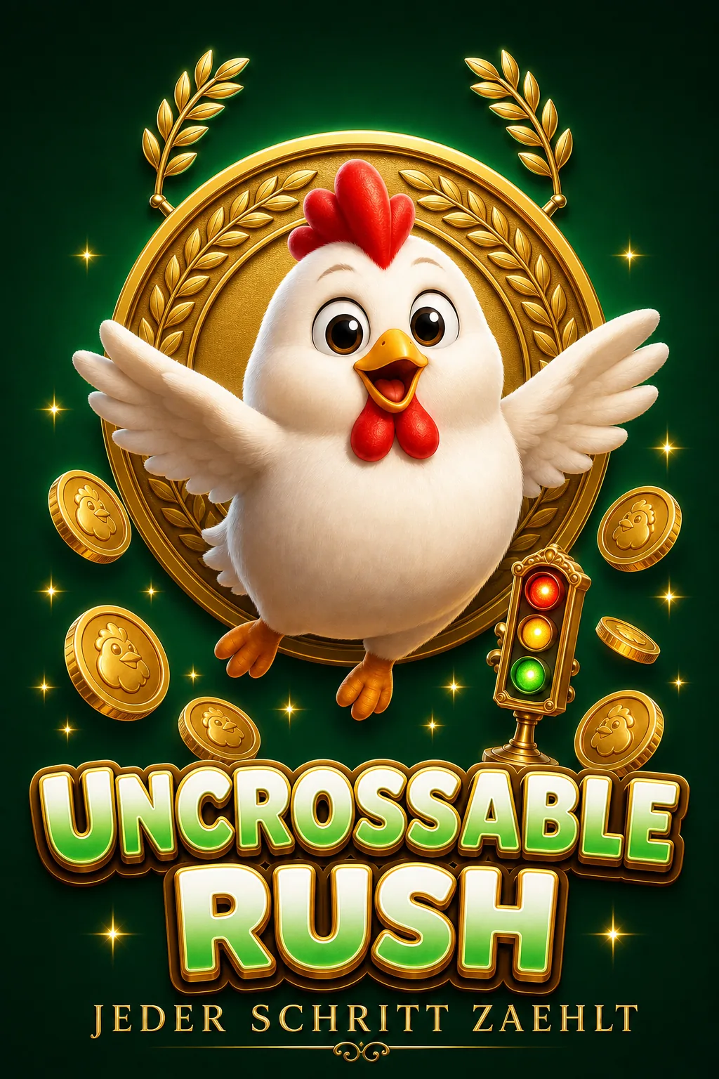 Uncrossable Rush Maskottchen-Illustration - Chicken-Game.com.de